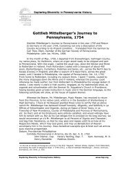 Gottlieb Mittelberger's Journey to Pennsylvania, 1754 - Historical ...