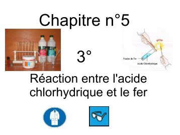 Réaction entre l'acide chlorhydrique et le fer