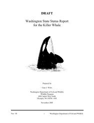 Draft Washington State Status Report for the Killer Whale