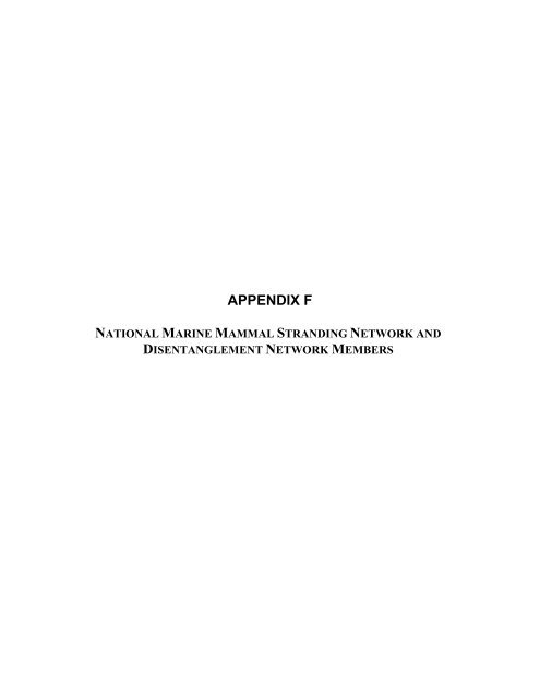 Volume III, Appendices EM - National Marine Fisheries Service ...