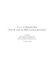 C++ et éléments finis Note de cours de DEA (version provisoire)