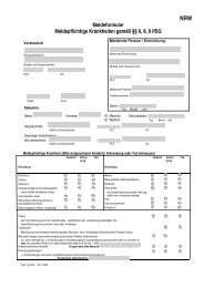 Meldeformular Meldepflichtige Krankheiten gemäß §§ 6, 8, 9 IfSG