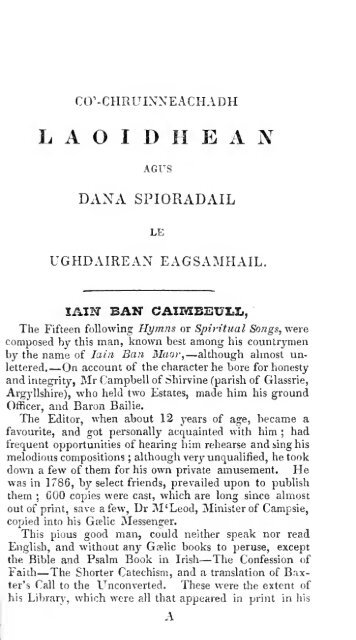 An Laoidheadair Gaelic na ain spioradail