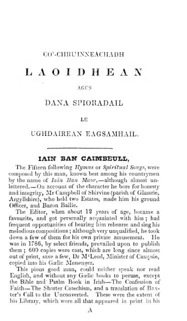 An Laoidheadair Gaelic na ain spioradail