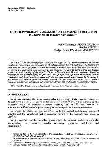ELECTROMYOGRAPIDC ANALYSIS OF THE MASSETER MUSCLE ...