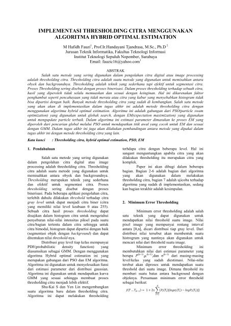 implementasi thresholding citra menggunakan algoritma hybrid ...