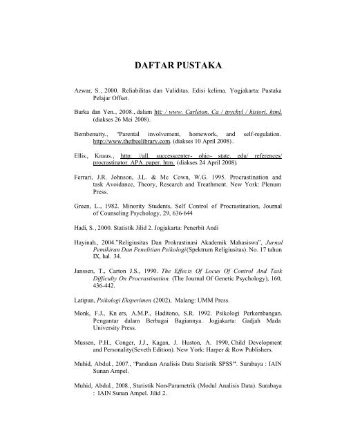 DAFTAR PUSTAKA - Digital Library IAIN Sunan Ampel