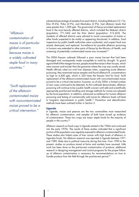 Aflatoxin: A Synthesis of the Research in Health, Agriculture and Trade