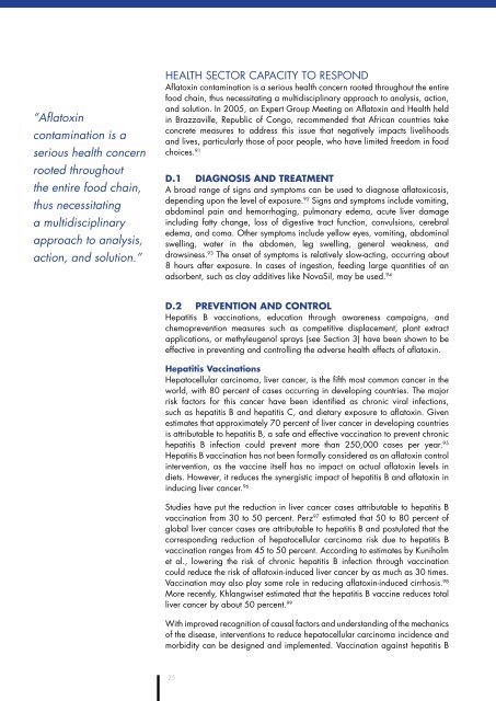 Aflatoxin: A Synthesis of the Research in Health, Agriculture and Trade