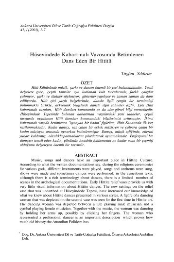 Hüseyindede Kabartmalı Vazosunda Betimlenen Dans Eden Bir Hititli