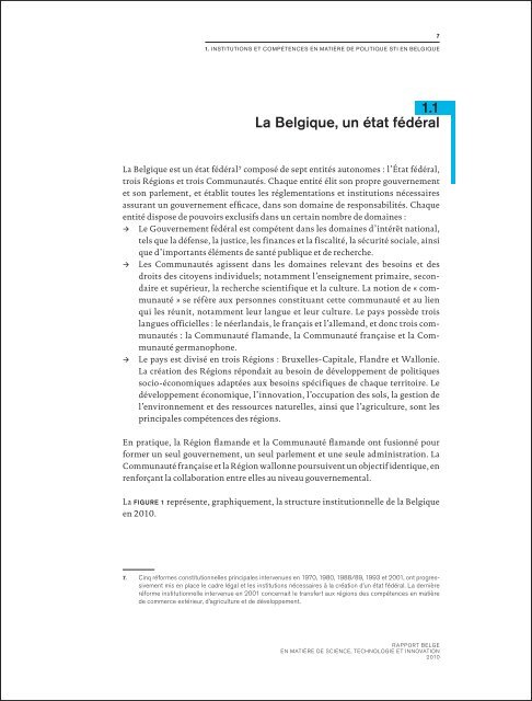 rapport belge en matière de science, technologie et innovation 2010