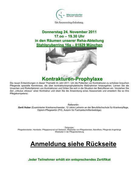 Donnerstag Schulung5 24.11.2011 Kontrakturen - Merzendorfer