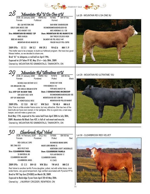 Ottawa Valley Simmental Club Presents the Annual - Indian River ...