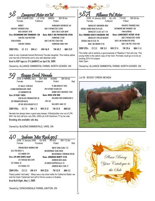 Ottawa Valley Simmental Club Presents the Annual - Indian River ...