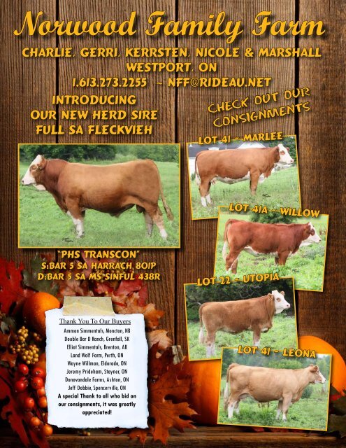 Ottawa Valley Simmental Club Presents the Annual - Indian River ...