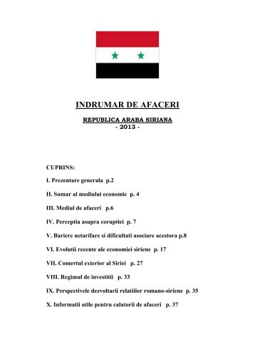 INDRUMAR DE AFACERI - Departamentul de Comert Exterior