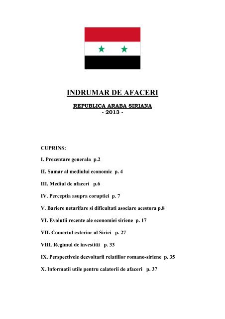 INDRUMAR DE AFACERI - Departamentul de Comert Exterior