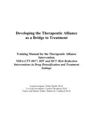 Developing the therapeutic alliance as a bridge to treatment - CTN ...