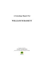 A Genealogy Report For WILLIAM M BASSETT - INGenWeb