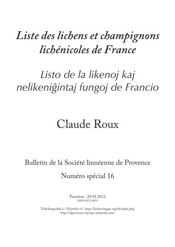 Liste des lichens et champignons lichénicoles de ... - lichenologue