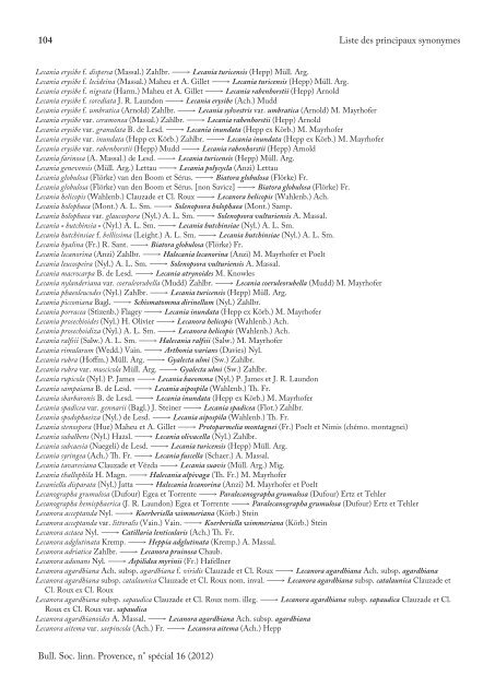 Liste des lichens et champignons lichénicoles de ... - lichenologue