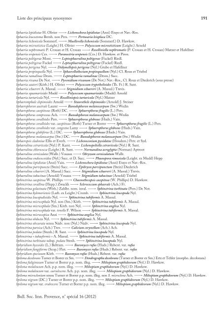 Liste des lichens et champignons lichénicoles de ... - lichenologue