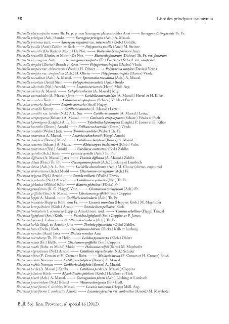 Liste des lichens et champignons lichénicoles de ... - lichenologue