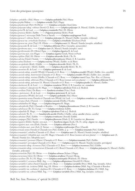 Liste des lichens et champignons lichénicoles de ... - lichenologue
