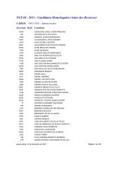 FGTAS - 2011 - Candidatos Homologados (Antes dos  - FDRH