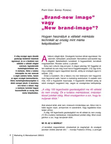 „Brand-new image” vagy „New brand-image”? - Papp-Váry Árpád
