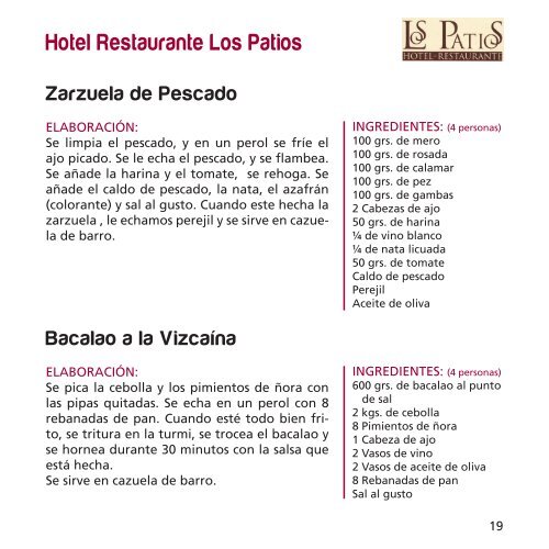 libro de recetas - Hostecor