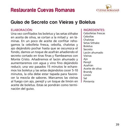 libro de recetas - Hostecor