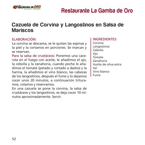 libro de recetas - Hostecor