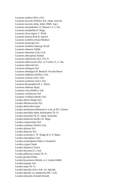 Checklist of lichens and lichenicolous fungi in Germany - GWDG