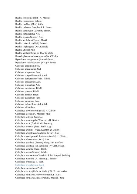 Checklist of lichens and lichenicolous fungi in Germany - GWDG