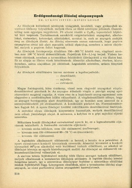 Erdőgazdasági illóolaj alapanyagok