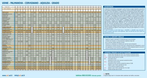 UDINE - PALMANOVA - CERVIGNANO - AQUILEIA - GRADO - SAF