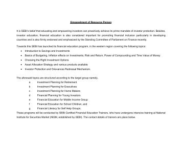 Empanelment of Resource Person - Securities and Exchange Board ...