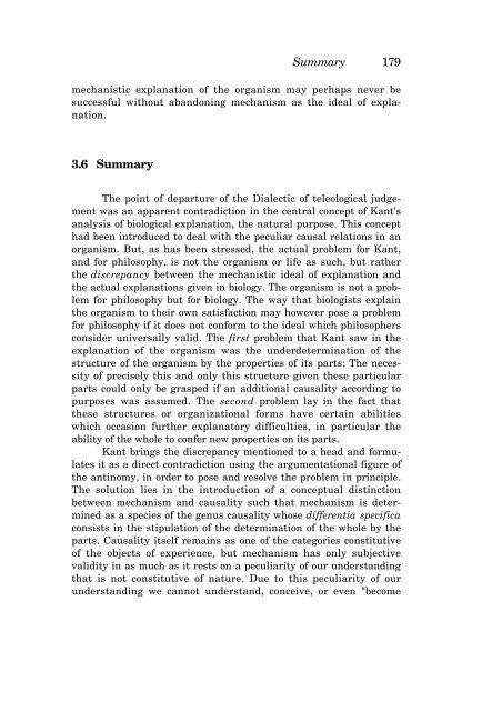 KANT'S CRITIQUE OF TELEOLOGY IN BIOLOGICAL EXPLANATION