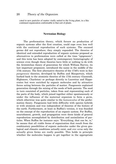 KANT'S CRITIQUE OF TELEOLOGY IN BIOLOGICAL EXPLANATION