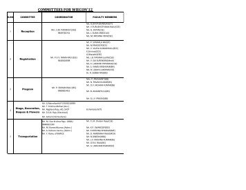 COMMITTEES FOR WIECON'12 - SVECW