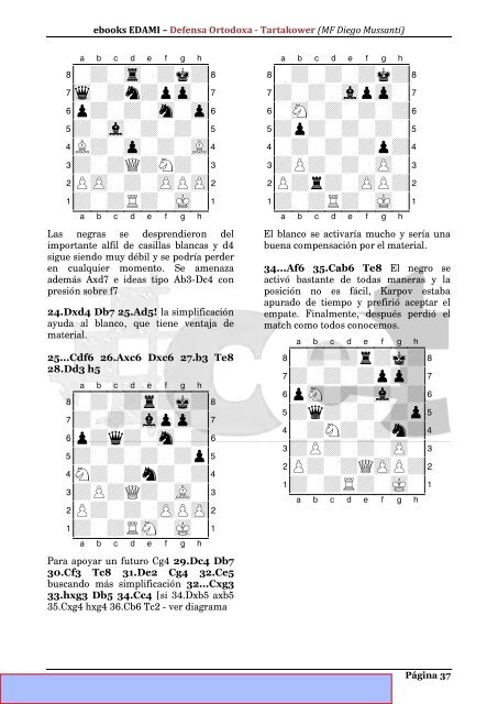 ebooks Defensa Ortodoxa - variante Tartakower