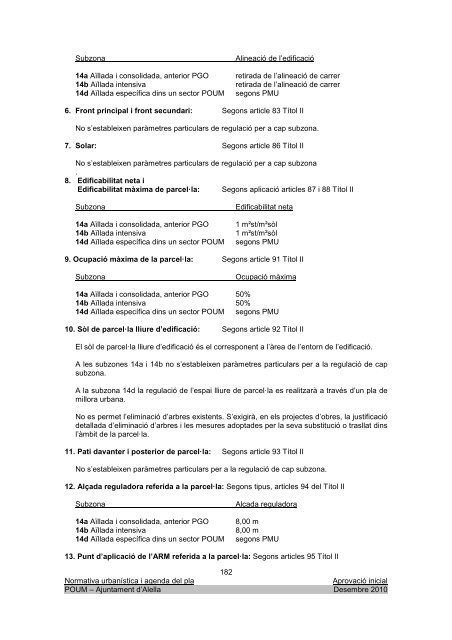 Normativa urbanística i agenda del pla. Volum III - ALELLA