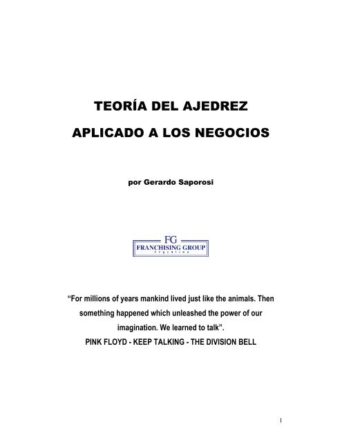 TEORÍA DEL AJEDREZ APLICADO A LOS NEGOCIOS