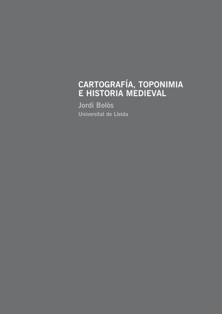 Toponimia e cartografía - Consello da Cultura Galega