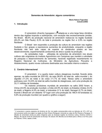 Sementes de Amendoim: alguns comentários 1. Introdução ... - Conab