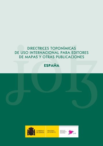 Directrices toponímicas - Instituto Geográfico Nacional