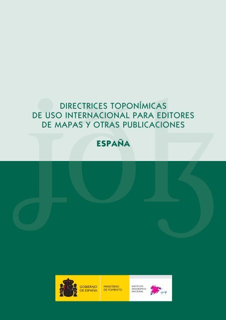 Directrices toponímicas - Instituto Geográfico Nacional
