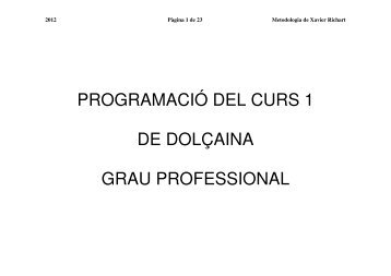 programació del curs 1 de dolçaina grau professional - La inestable