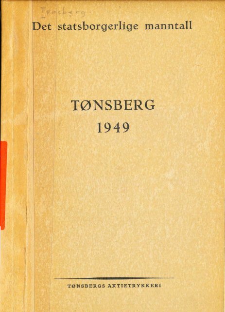 Det statsborgerlige manntall for Tønsberg 1949